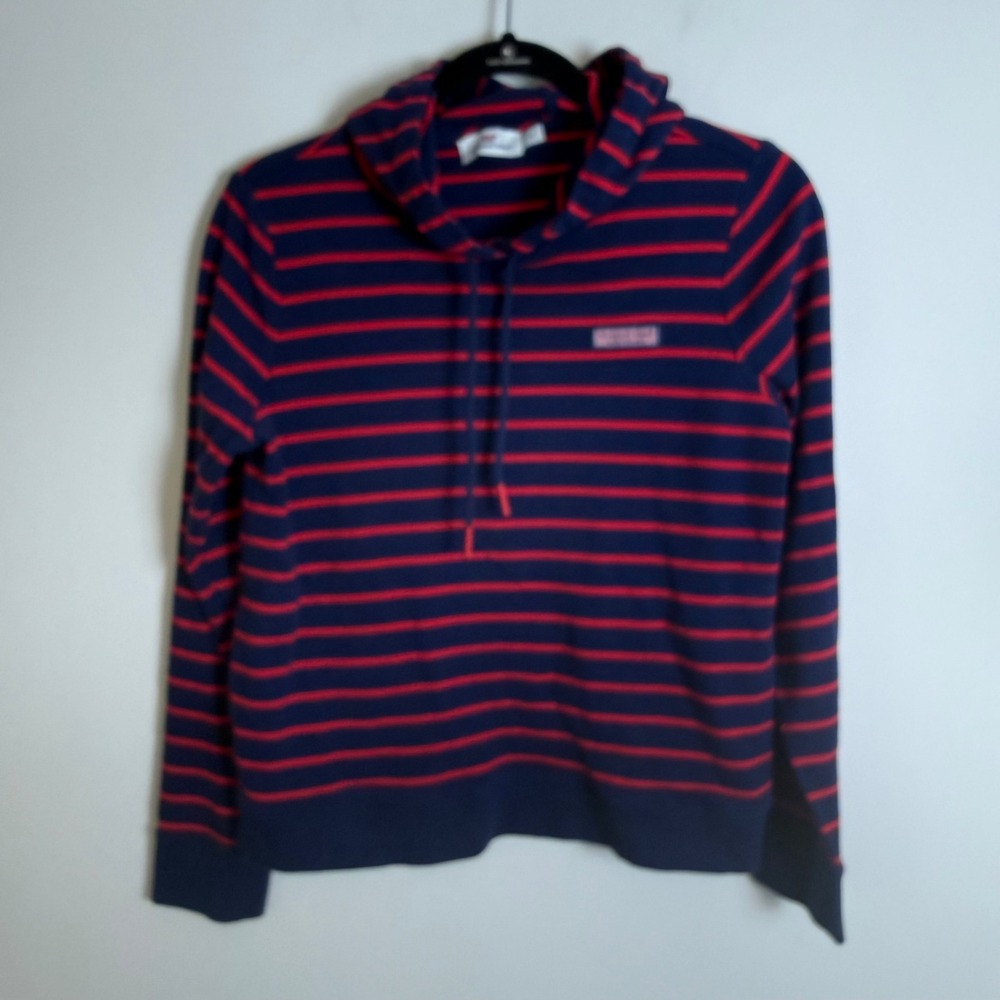Vineyard Vines Mens Small Navy Red Striped Long Sleeve Pullover Hoodie B207
